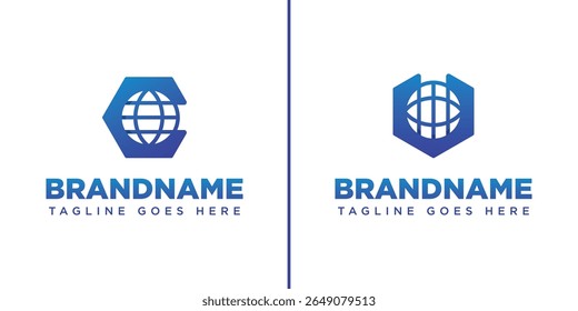 Letter C U V Globe Technology Logo, symbolizing global connectivity, innovation, and modern technology