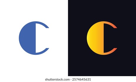 Letter C Unique Style Logo Multicolor Minimal Typography Logo