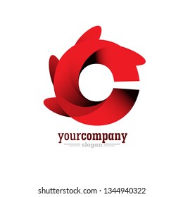 letter c uppercase abstract logo