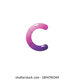 Letter C uppercase logo icon design template elements with fluid style. vector illustration isolated on white background.