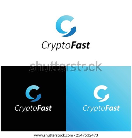 letter C + upward arrow logo vector