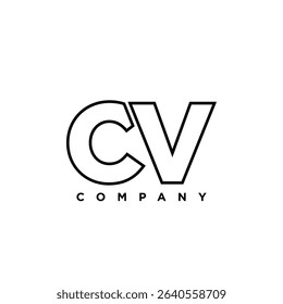 Letter C and V, CV logo design template. Minimal monogram initial based logotype.