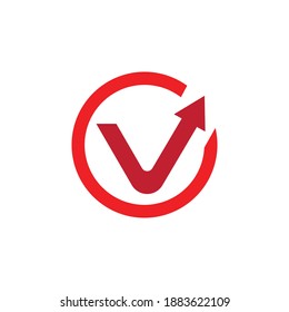 Logo-Design der Buchstaben C und V Alphabet-V-Bogensymbol
