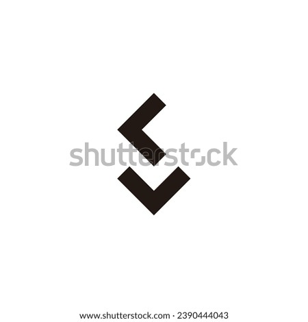 Letter c and v squares geometric symbol simple logo vector