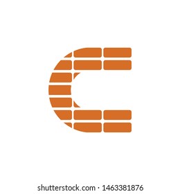 Letter C vector brick logo stock illustration. Company logo or icon