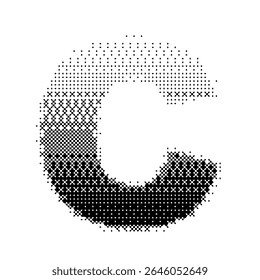 Letter C vector with gradation bitmap effect