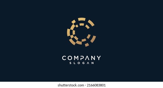 Letter C vector icon logo design with creative unique style Premium Vector