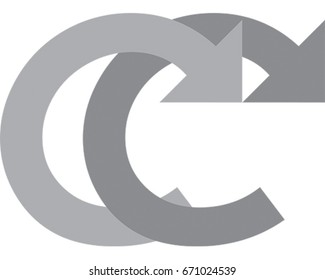 Letter C Vector Illustration. Arrows Icon