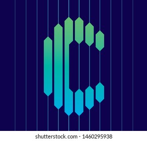 Letter C vector line. Creative minimalism logotype icon symbol