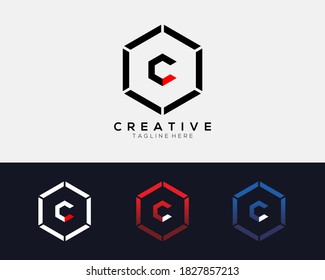 Letter C vector line hexagon logo design template. Elegant, modern and universal geometric logotype symbol. Vector illustration