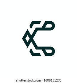 Letter C vector line logo design. Creative minimalism logotype icon symbol. Letter C tech logo.