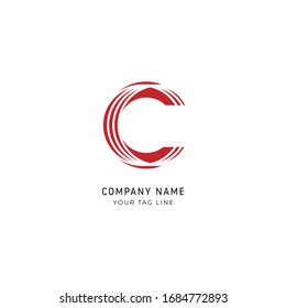 Letter C vector line logo design. Creative minimalism logotype icon symbol.