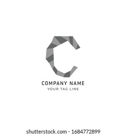 Letter C vector line logo design. Creative minimalism logotype icon symbol.