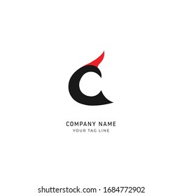 Letter C vector line logo design. Creative minimalism logotype icon symbol.