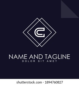 Letter C vector line logo design. Creative minimalism logotype icon symbol.