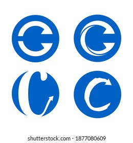 Letter C vector logo design. Creative minimalism logotype icon symbol