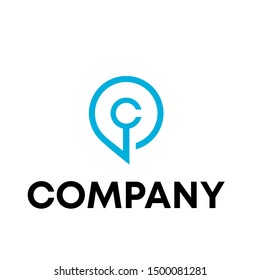 letter C vector logo sign template