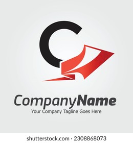 Plantilla para el logotipo del vector de la letra C, logotipo de la letra colorida C, logotipo de la empresa financiera, icono de la plantilla de diseño de los asesores del Instituto Financiero