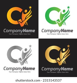 Letter C vector logo template, Colorful Letter C logo, Financial Company Logo, Financial Institute Advisors Logo Design Template Vector Icon