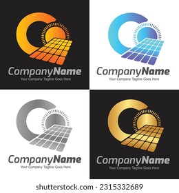 Letter C vector logo template, Colorful Letter C logo, Solar power logo design,  Solar panel logo, Renewable energy, Solar energy brand