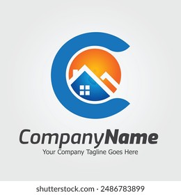 Letter C vector logo template, Colorful Letter C logo, Real Estate, Building and Construction Logo Design Template Vector Icon