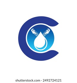 Letter C vector logo template, Colorful Letter C logo, Modern Plumbing Services Logo Design