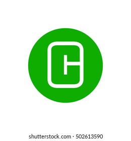 Letter C vector, logo. Useful as branding symbol, corporate identity, alphabet element, icon, clip art, and illustration.