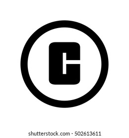Letter C vector, logo. Useful as branding symbol, corporate identity, alphabet element, icon, clip art, and illustration.
