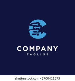 Letra C Vector de icono de logotipo de realidad virtual