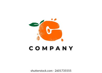 letter c vitamin orange juice logo