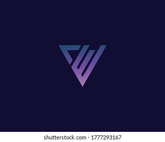 Diseño del logotipo de letra C W. símbolo monocromo creativo mínimo. emblema vectorial universal elegante. Logotipo de negocio premium. Símbolo gráfico del alfabeto para identidad corporativa