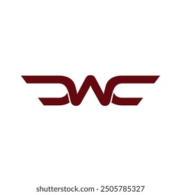 Letra C y letra W logotipo, simple y limpio