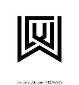 letter C and W logo vector.