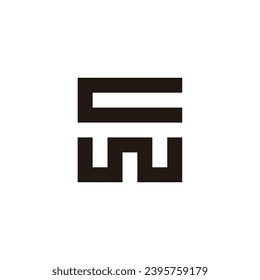 Letter c and w square geometric symbol simple logo vector