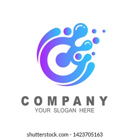 letter c with water drop logo illustration