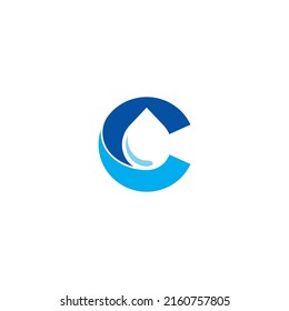 Logo o diseño de iconos de la letra C y de la cascada