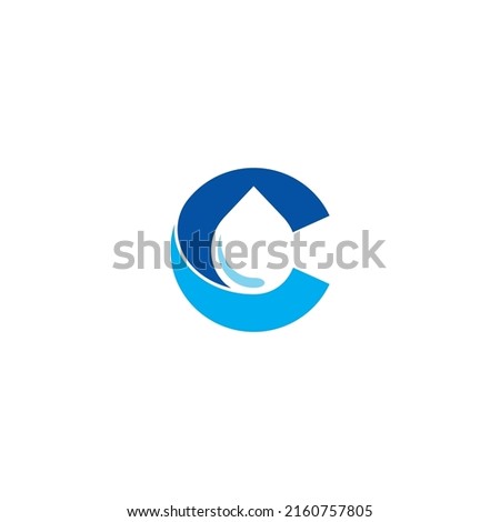 Letter C and Water Drop logo or icon design Foto stock © 