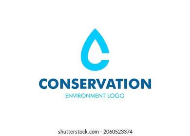 Letter C Water Logo : Suitable for Aquatic Theme, Environment Theme, Initial Theme, Infographics and Other Graphic Related Assets.
