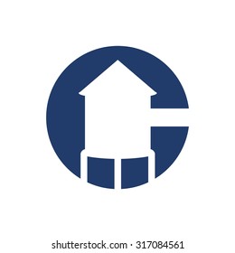 letter C and water tank logo vector template.