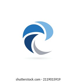 letter c water wave logo design