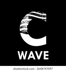 Letter c with wave design logo template illustration