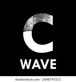 Letter c with wave design logo template illustration