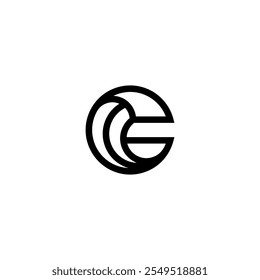 Letter C wave, line Vector graphic creative alphabet symbol
