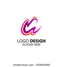 letter C with wave logo design