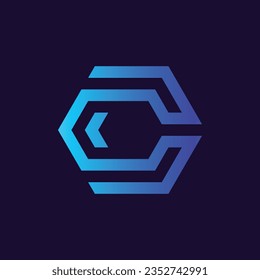 Diseño de logotipo de onda de la letra C, diseño de logotipo moderno Vector de plantilla de iluminación Vector libre