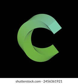 Letter c wave logo design modern logo designs vector illustration template vector, isolated on a black background