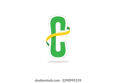 Letter C weight loss logo design template element vector