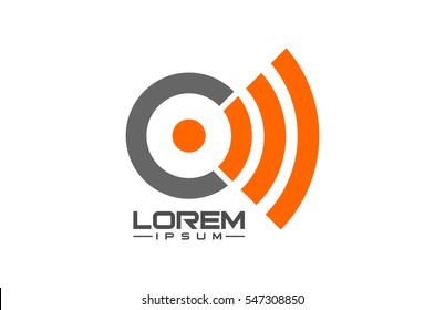 letter c wifi area signal logo concept