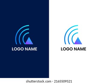 letter c and a with WIFI modern logo design template