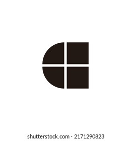 Letter C windows geometric symbol simple logo vector